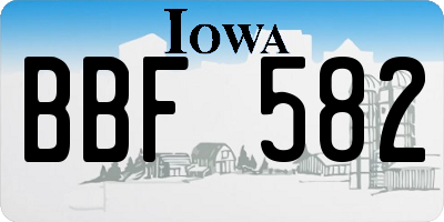 IA license plate BBF582