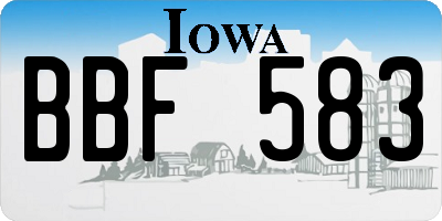 IA license plate BBF583