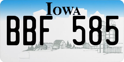 IA license plate BBF585