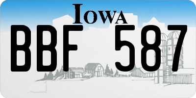 IA license plate BBF587