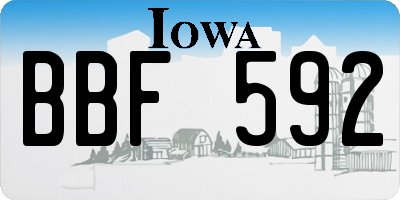 IA license plate BBF592