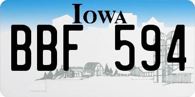 IA license plate BBF594