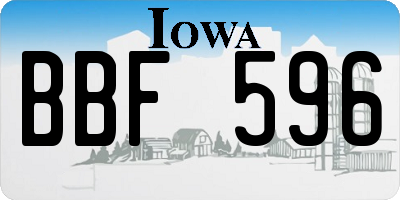 IA license plate BBF596