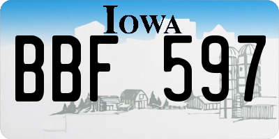 IA license plate BBF597