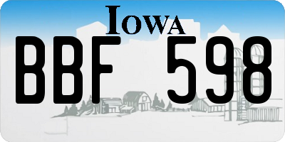IA license plate BBF598