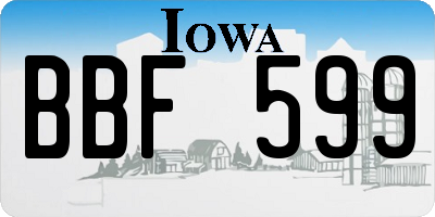 IA license plate BBF599