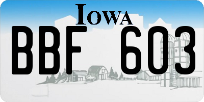 IA license plate BBF603