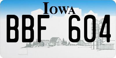 IA license plate BBF604