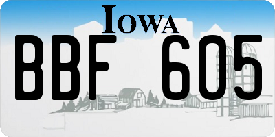 IA license plate BBF605