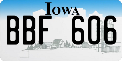 IA license plate BBF606