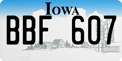 IA license plate BBF607