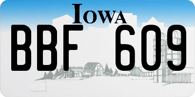 IA license plate BBF609