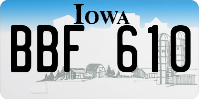 IA license plate BBF610