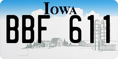 IA license plate BBF611