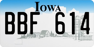 IA license plate BBF614
