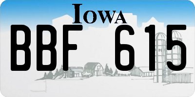 IA license plate BBF615