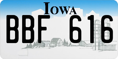 IA license plate BBF616