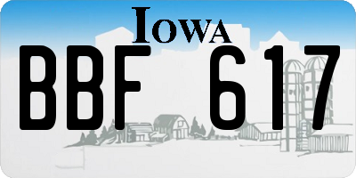 IA license plate BBF617