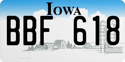 IA license plate BBF618