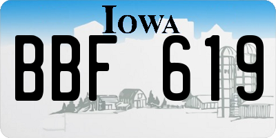 IA license plate BBF619