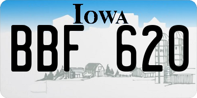 IA license plate BBF620