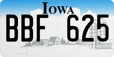 IA license plate BBF625
