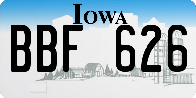IA license plate BBF626