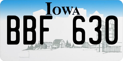 IA license plate BBF630