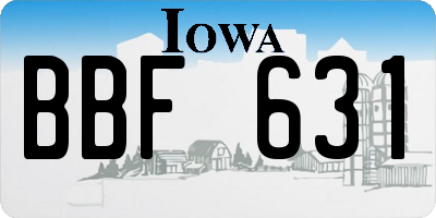 IA license plate BBF631