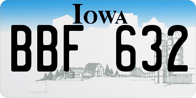 IA license plate BBF632