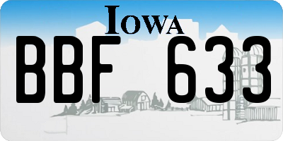 IA license plate BBF633
