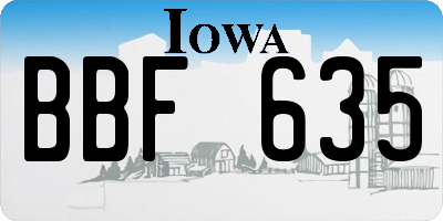 IA license plate BBF635