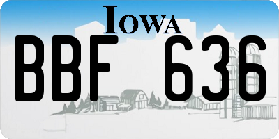 IA license plate BBF636