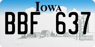 IA license plate BBF637