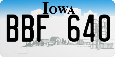 IA license plate BBF640