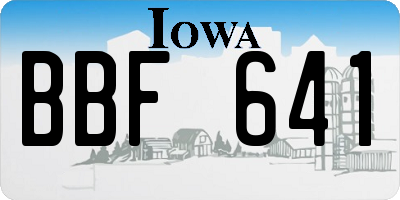 IA license plate BBF641