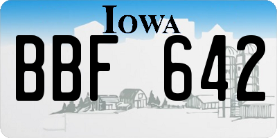 IA license plate BBF642