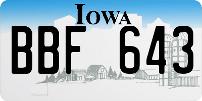IA license plate BBF643