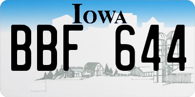 IA license plate BBF644