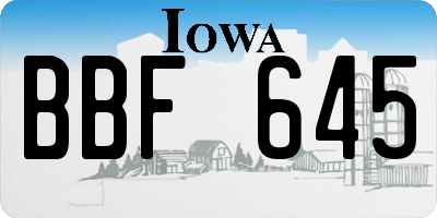 IA license plate BBF645