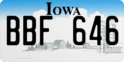 IA license plate BBF646