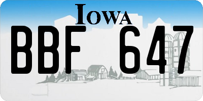 IA license plate BBF647