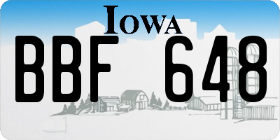 IA license plate BBF648
