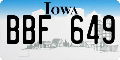 IA license plate BBF649