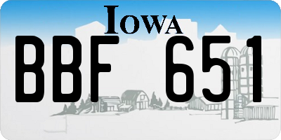 IA license plate BBF651