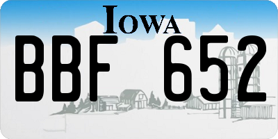 IA license plate BBF652