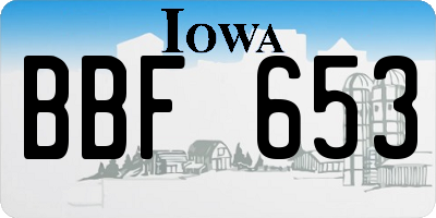 IA license plate BBF653