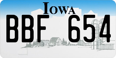 IA license plate BBF654