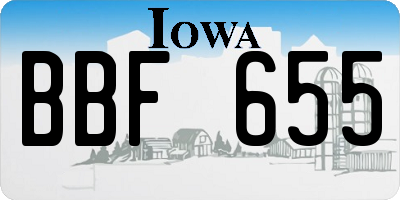 IA license plate BBF655