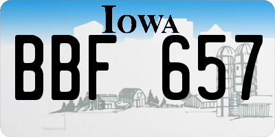 IA license plate BBF657